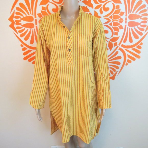 no brand Dresses & Skirts - Traditional Indian Yellow Cotton Shirt/Dress L